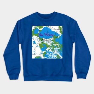 New Orleans Map Crewneck Sweatshirt